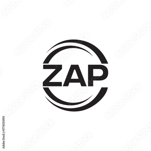 ZAP set ,ZAP logo. K C A design. White ZAP letter. ZAP, K C A letter logo design. Initial letter ZAP letter logo set, linked circle uppercase monogram logo. K C A letter logo vector design.