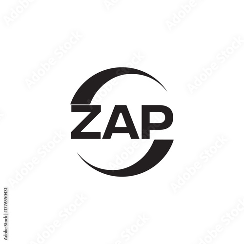 ZAP set ,ZAP logo. K C A design. White ZAP letter. ZAP, K C A letter logo design. Initial letter ZAP letter logo set, linked circle uppercase monogram logo. K C A letter logo vector design.