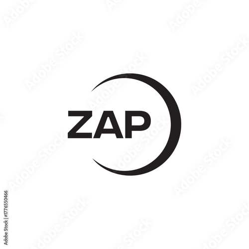 ZAP set ,ZAP logo. K C A design. White ZAP letter. ZAP, K C A letter logo design. Initial letter ZAP letter logo set, linked circle uppercase monogram logo. K C A letter logo vector design.