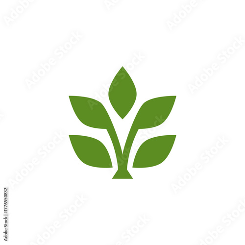 Green Leaf Logo design Vector. green plant logo, green leaf seedling, growing plant