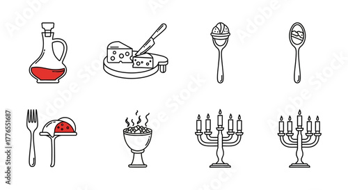 Passover seder plate icons Wine matzah maror karpas charoset candles illuminate the jewish tradition symbolizing freedom and exodus.