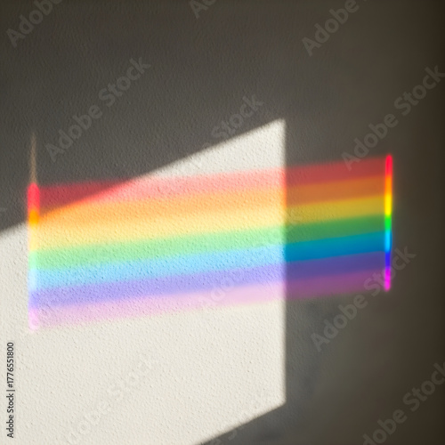 Vibrant Rainbow Light Spectrum on Textured Wall