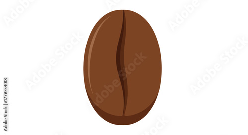 Simple illustration of a coffee bean, brown, with a distinct vertical crease. Clean, minimalist design on white