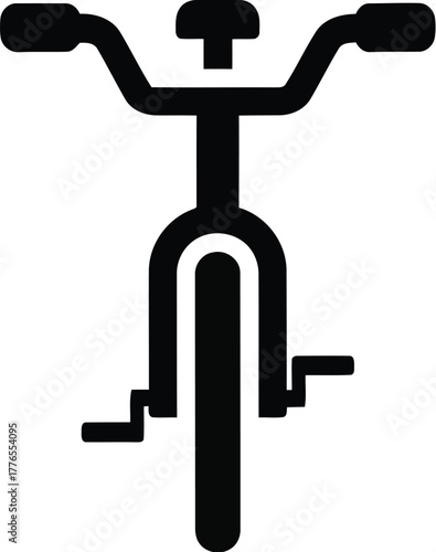 Minimalist bicycle icon front view vector art