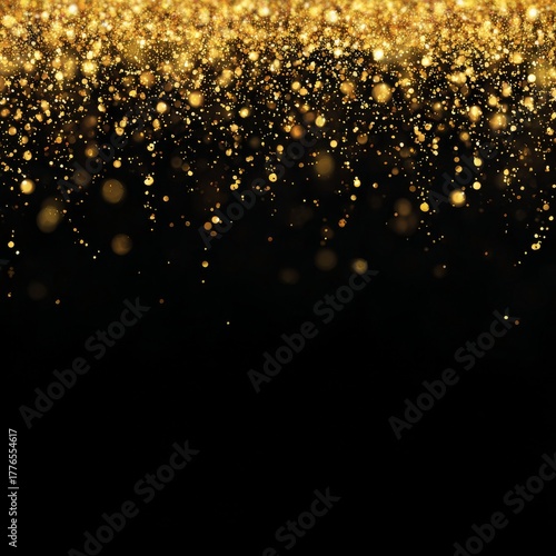 Golden Sparkles Dance in the Darkness, Creating a Stunning Visual Effect at Night