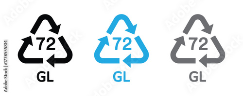 Glass symbol, ecology recycling sign isolated on white background. Package waste icon .