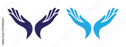 Elegant hands logo conveys support, hope, and charity, perfect for healthcare, social work, or community outreach projects, symbolizing care, trust, and partnership with its modern design