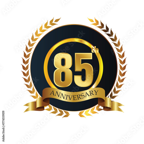 Anniversary celebration, Anniversary for celebration event, festive illustration, Anniversary Golden number