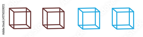 cube icon. Trendy modern flat linear vector 3d cube icon on white background from thin line Geometry collection, outline vector illustration