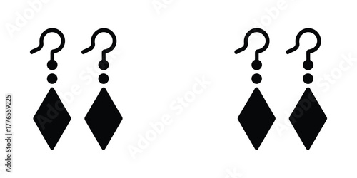 Earrings icon design with white background stock illustration