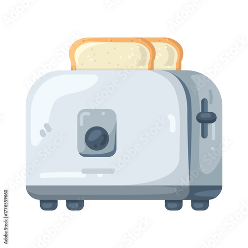 Illustration of Bread Toaster with Bread Slices