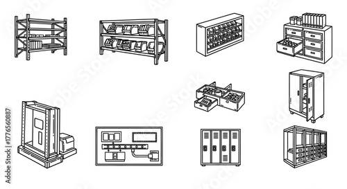 storage solutions displaying various shelving units cabinets and lockers for efficient space utilization in factories and warehouses optimizing organization