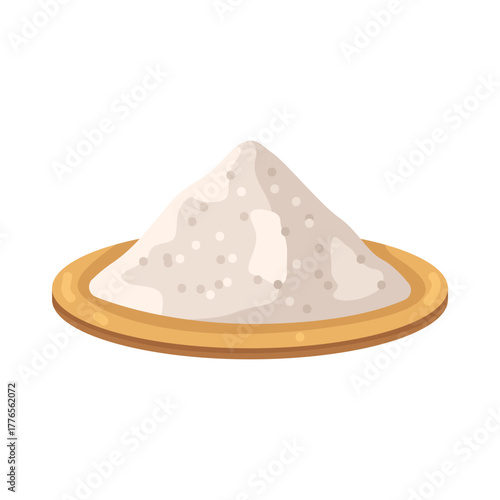 Illustration of Pile of Flour on Plate