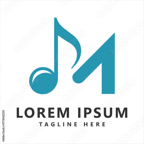 Music logo vector icon vector letter m music logo