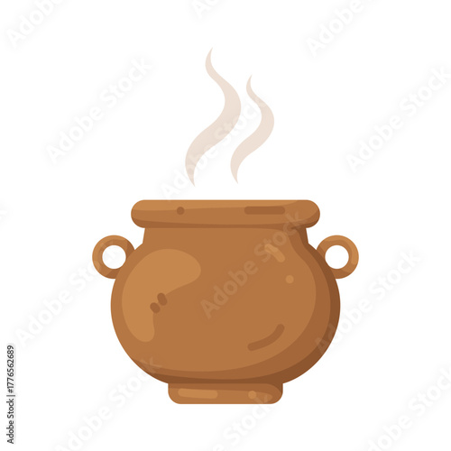 Illustration of Steaming Pot with Handles