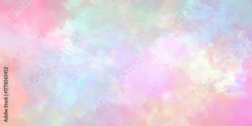 multicolor clouds texture watercolor picture painting illustration. Old grunge textures design painted watercolor background on paper texture.Color splashing on paper with watercolor splashes, grunge.