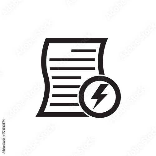 Electricity bill icon. Energy price. Vector icon isolated on white background.