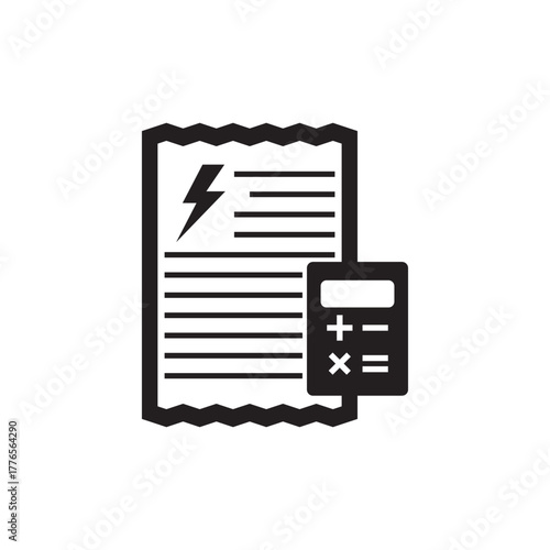 Electricity bill icon. Energy price. Vector icon isolated on white background.