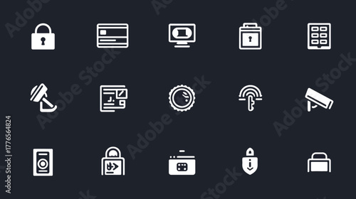 Collection of Security and Technology Icons.