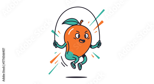 A Cheerful Mango Character Joyfully Engaging In Fun Exercise Activities