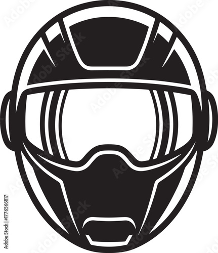 Modern Helmet Futuristic Design Protector Headgear Equipment Concept Aviation Style Icon