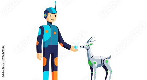 A Futuristic Companion: Humanoid Interaction With a Mechanical Deer Illustration