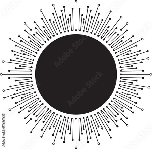 Sunburst Element Design Creative Geometric Starburst Light Rays Decorative Shape