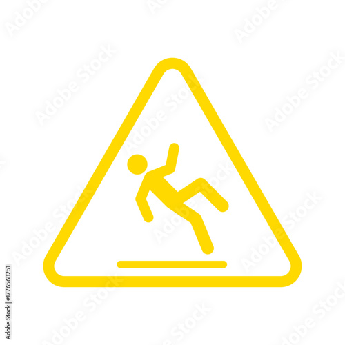 Yellow caution wet floor sign