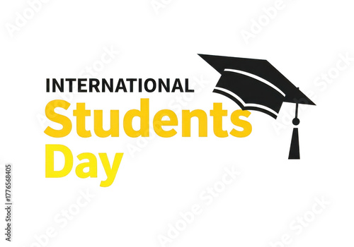 International students day celebration isolated on transparent background