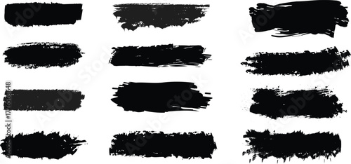 Hand drawn grunge texture brush stroke and Grunge brushes collection. Brush stroke paint....