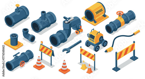 Industrial pipe configuration and construction tools isometric design