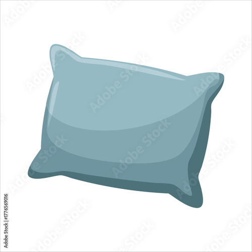 comfortable bed pillow in calming color scheme vector art isolated on white background