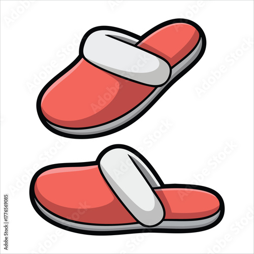 cartoon home slippers icon vector art isolated on white background
