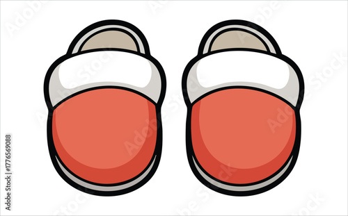 cartoon home slippers icon vector art isolated on white background