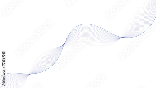 Elegant blue wave pattern flows smoothly across white background, modern design