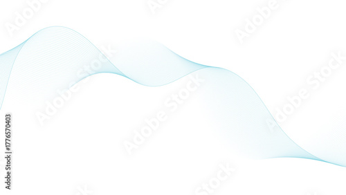 Modern abstract turquoise flowing lines create a dynamic minimalist background