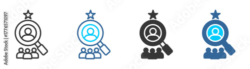 Talent icon set multiple style collection	
