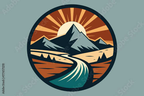 Vector illustration of fish and fishing boat in the sea