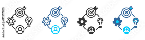 Goals icon set multiple style collection	
