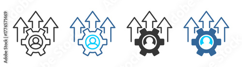 Capability icon set multiple style collection	
