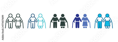 Senior Icon Set Multiple Style Of