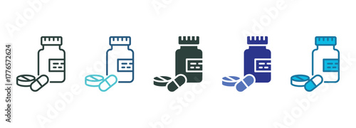 Medication Icon Set Multiple Style Of