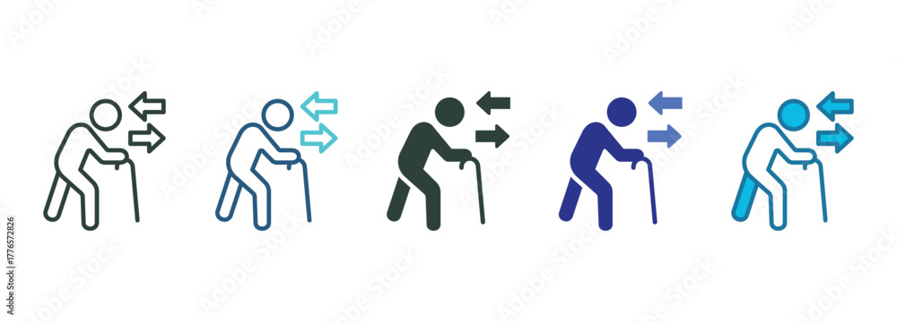 Naklejka premium Mobility Icon Set Multiple Style Of