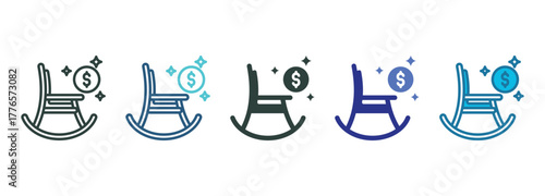 Pension Icon Set Multiple Style Of