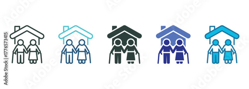 Nursing Home Icon Set Multiple Style Of