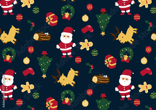 かわいいクリスマスのシームレスパターン
