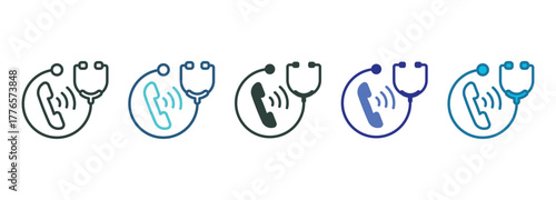 Call Doctor Icon Set Multiple Style Of