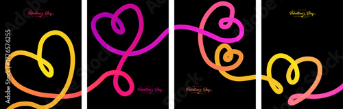 Love gradient heart shapes with a modern vector love poster design. Featuring vibrant gradients and romantic elements, perfect for Valentine’s Day cards, wedding invitations.