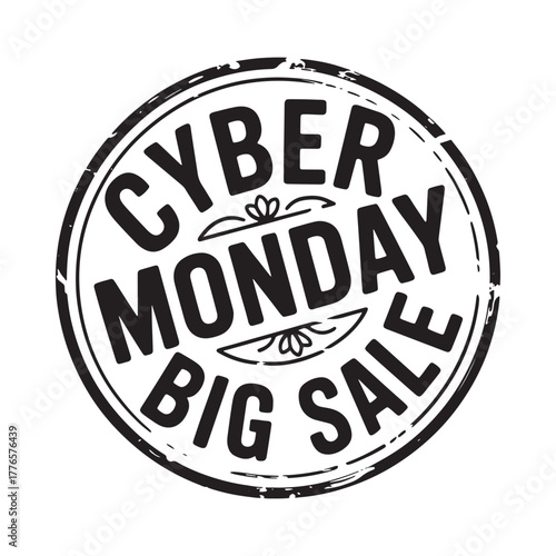 Cyber monday big sale stamp grunge texture
