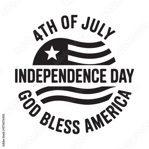 Fourth of july independence day god bless america american flag emblem